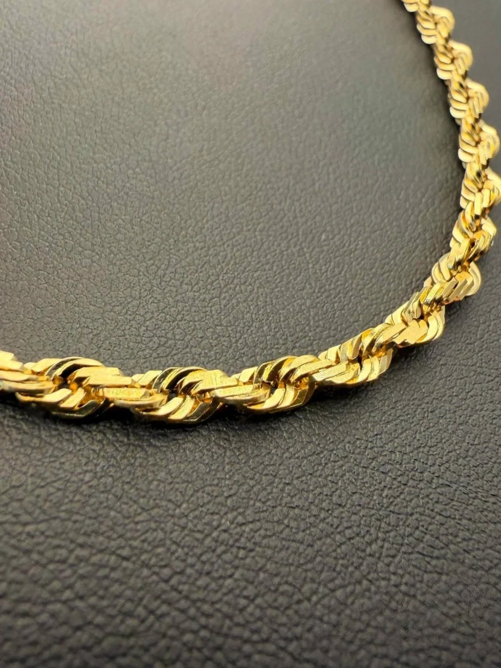 10k Solid Yellow Gold Rope Chain Unisex Necklace 24” 4mm